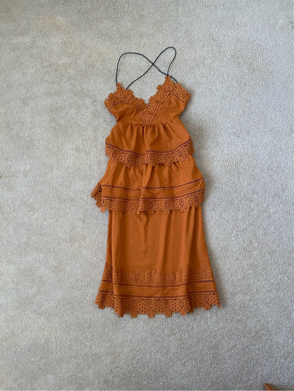 Self-Portrait Ivy Lace Trim Tiered Dress